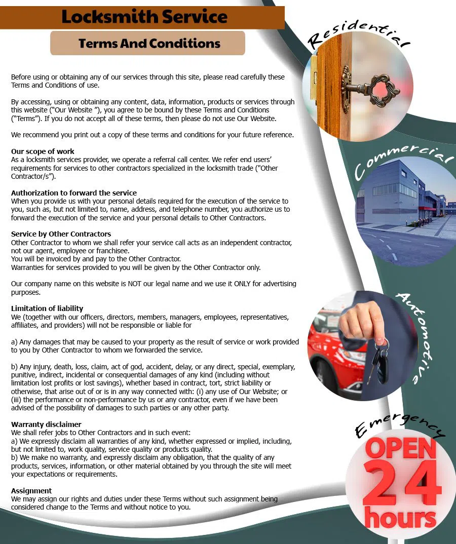 Interstate Locksmith Shop Tampa, FL 813-703-8695 - Terms-and-conditions